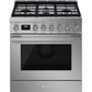 Smeg CPF30UGMX Portofino Pro-Style Dual Fuel Range, Gray, 30