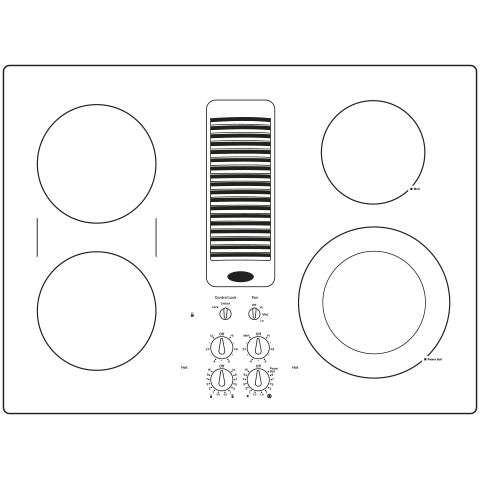 Ge Appliances PP9830DRBB Ge Profile™ 30" Downdraft Electric Cooktop