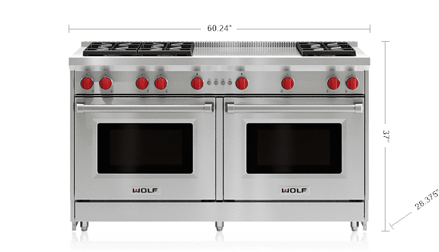 Wolf GR606FLP 60" Gas Range - 6 Burners And French Top