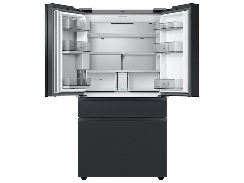 Samsung RF23BB89008M Bespoke 4-Door French Door Refrigerator (23 Cu. Ft.) - With Top Left And Family Hub™ Panel In Charcoal Glass - And Matte Black Steel Middle And Bottom Panels