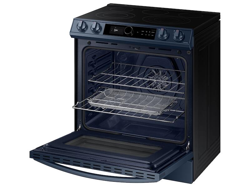 Samsung NE63A8711QN 6.3 Cu. Ft. Smart Bespoke Slide-In Electric Range With Smart Dial & Air Fry In Navy Steel