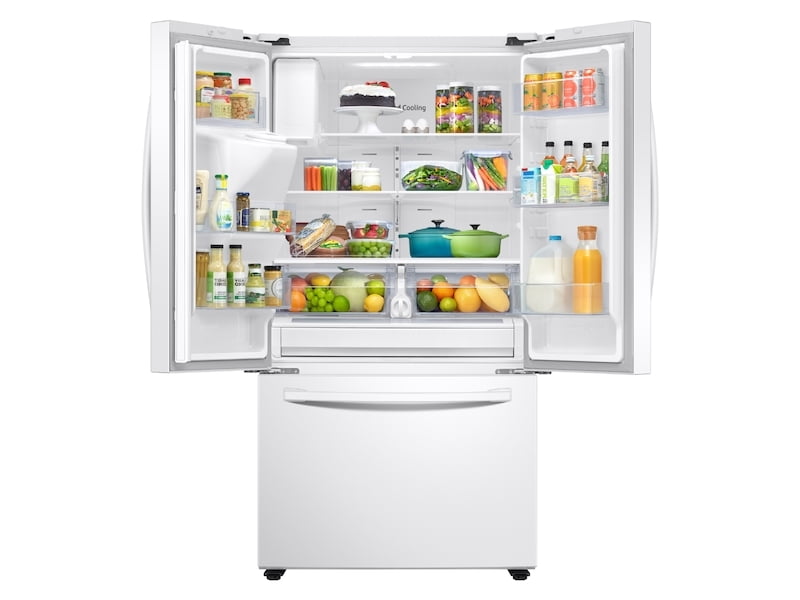 Samsung RF27T5201WW 27 Cu. Ft. Large Capacity 3-Door French Door Refrigerator With External Water & Ice Dispenser In White