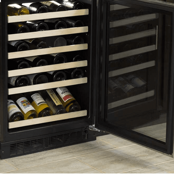Marvel MLWC324SG01A 24-In Built-In High-Efficiency Single Zone Wine Refrigerator With Display Rack With Door Style - Stainless Steel Frame Glass