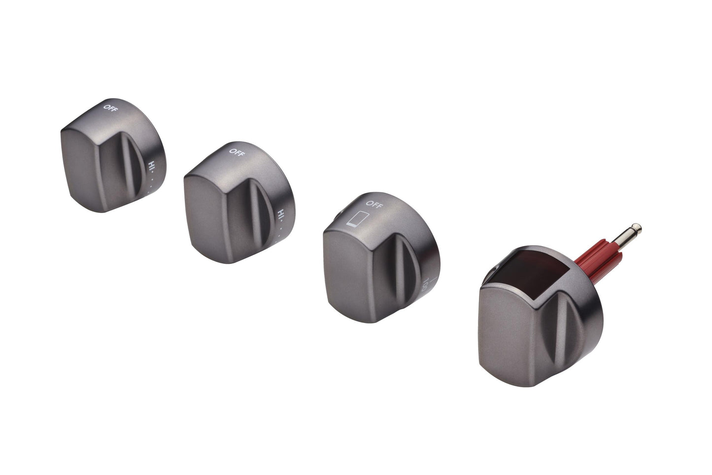 Wolf 9056268 30" Dual Fuel Brushed Gray Knob Kit