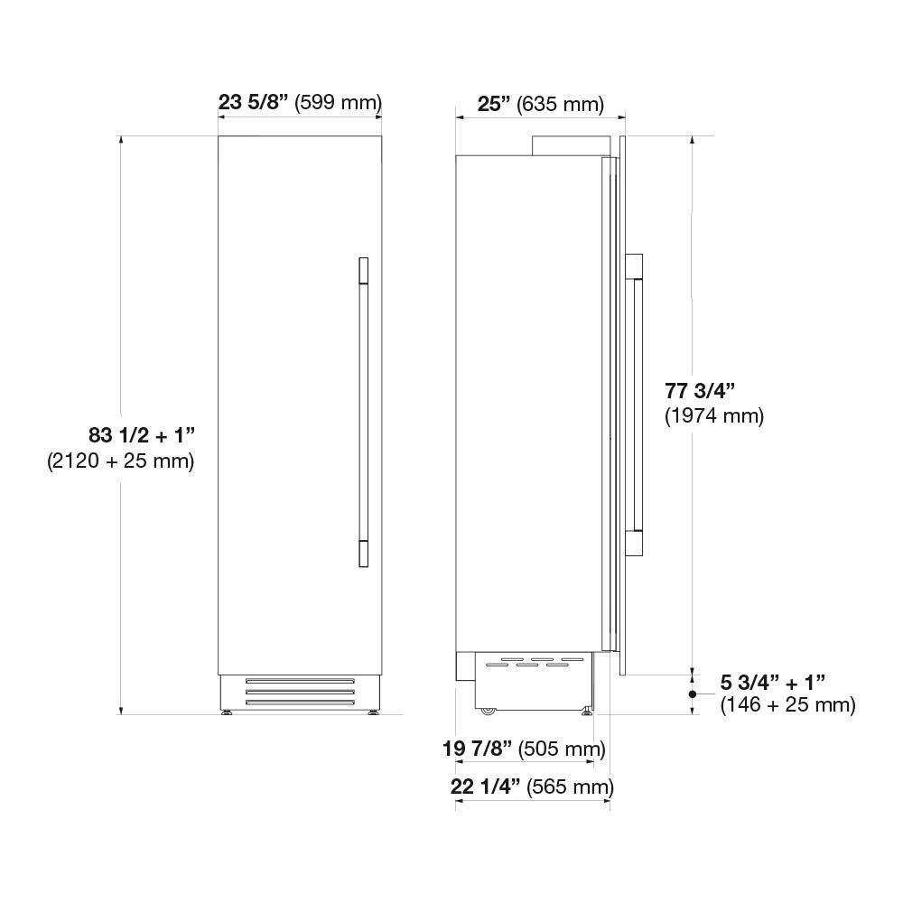 Fulgor Milano F7SRC24S1R 24" Fridge Column