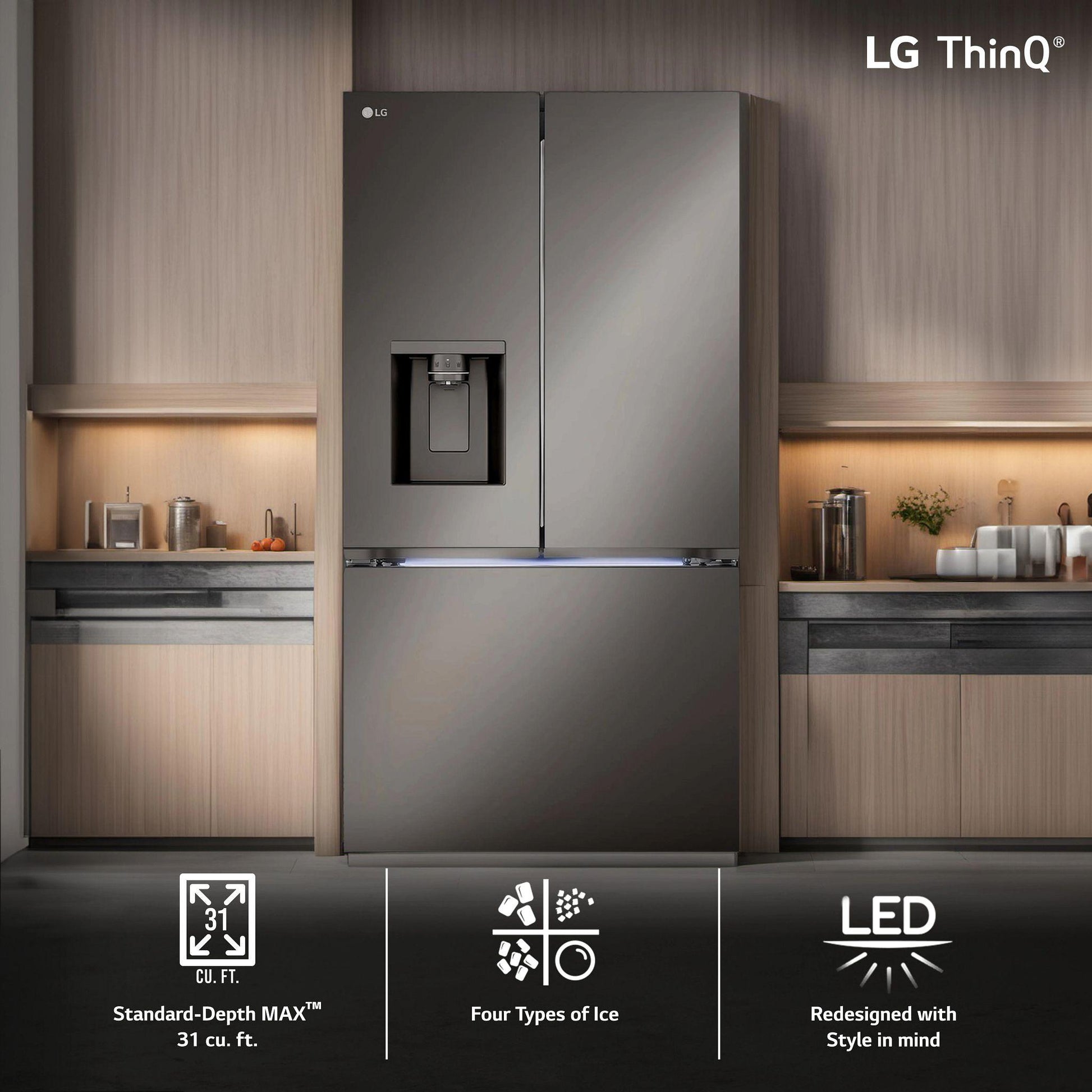 Lg LRYXS3106D 31 Cu. Ft. Smart Standard-Depth Max™ French Door Refrigerator With Four Types Of Ice