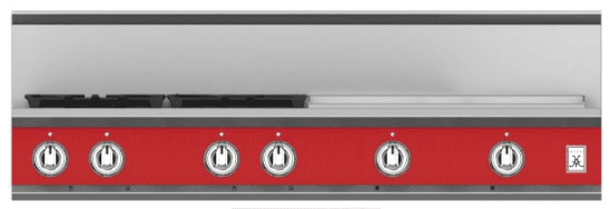 Hestan KRT484GDNGRD 48" 4-Burner Rangetop With 24" Griddle - Natural Gas - Red / Matador