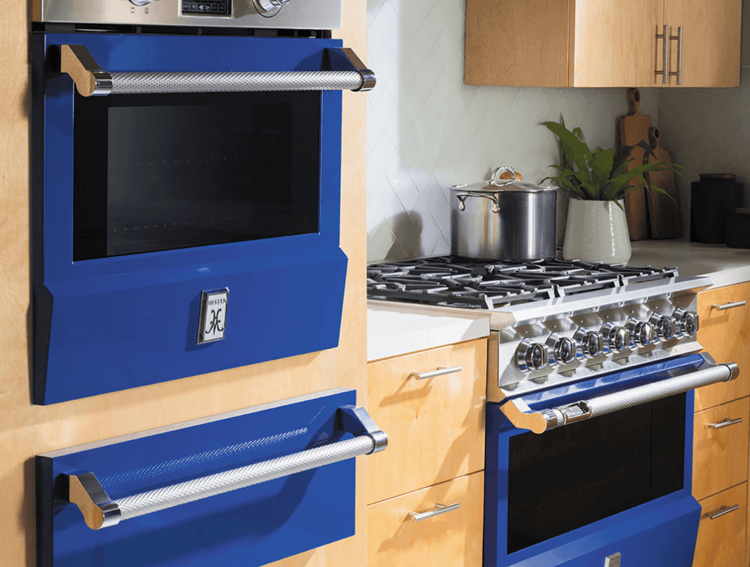 Hestan KRD364GDLPBU 36" 4-Burner Dual Fuel Range With 12" Griddle - Liquid Propane - Blue / Prince