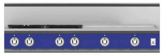 Hestan KRT484GDNGBU 48" 4-Burner Rangetop With 24" Griddle - Natural Gas - Blue / Prince