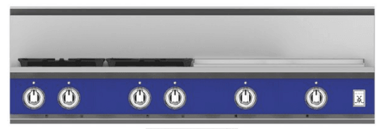 Hestan KRT484GDNGBU 48" 4-Burner Rangetop With 24" Griddle - Natural Gas - Blue / Prince
