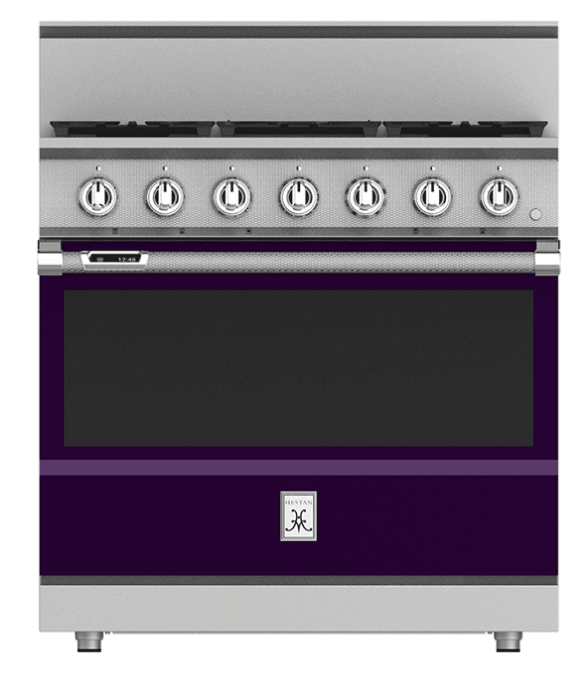 Hestan KRD365NGPP 36" 5-Burner Dual Fuel Range - Natural Gas - Purple / Lush