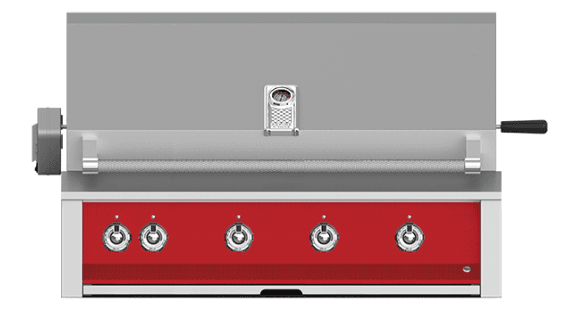 Hestan EABR42NGRD Aspire Series - 42" Natural Gas Built In Grill W/ U-Burners And Rotisserie - Matador / Red
