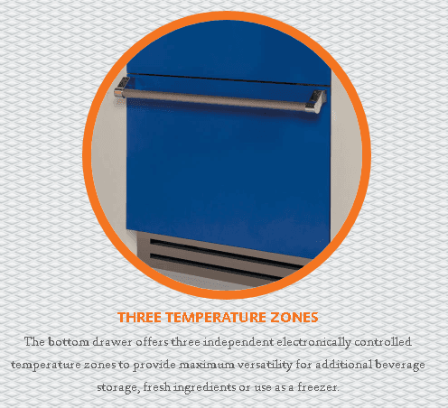 Hestan KRBL36PP 36" Bottom Mount, Bottom Compressor Refrigerator - Left Hinge - Purple / Lush