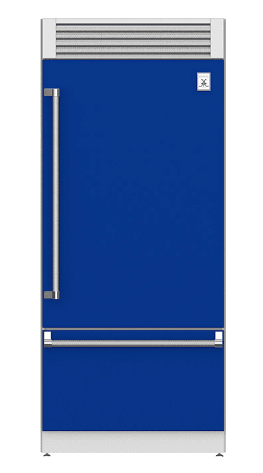 Hestan KRPR36BU 36" Pro Style Bottom Mount, Top Compressor Refrigerator - Right Hinge - Blue / Prince