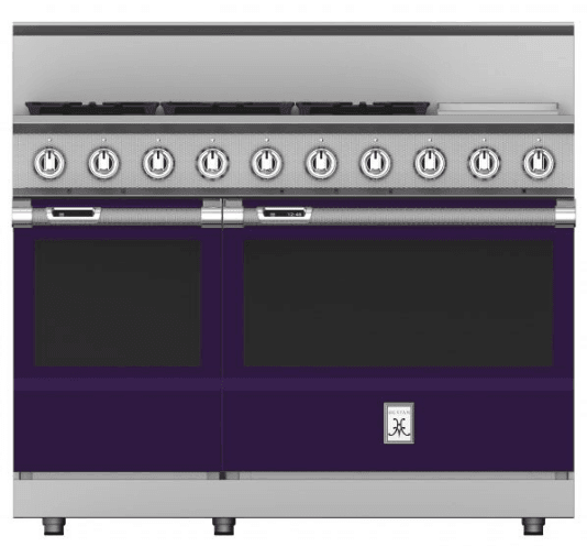 Hestan KRD485GDLPPP 48" 5-Burner Dual Fuel Range With 12" Griddle - Liquid Propane - Purple / Lush