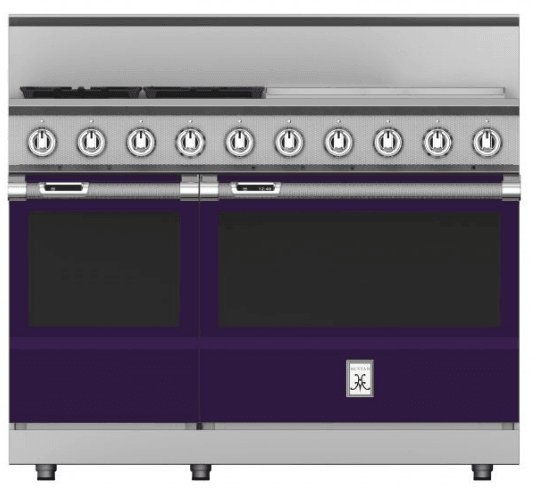 Hestan KRD484GDLPPP 48" 4-Burner Dual Fuel Range With 24" Griddle - Liquid Propane - Purple / Lush