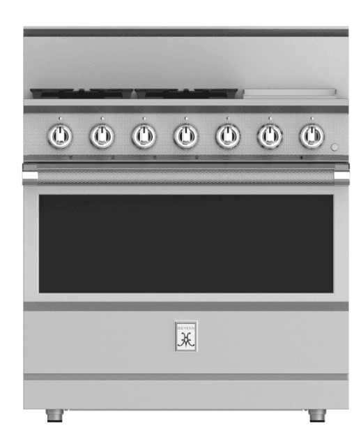 Hestan KRG364GDNG 36" 4-Burner All Gas Range With 12" Griddle - Natural Gas - Stainless Steel / Steeletto