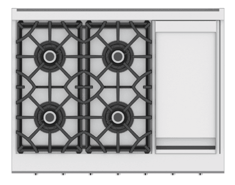 Hestan KRT364GDNGTQ 36" 4-Burner Rangetop With 12" Griddle - Natural Gas - Turquoise / Bora Bora