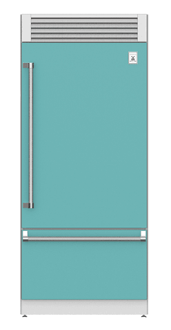 Hestan KRPL36TQ 36" Pro Style Bottom Mount, Top Compressor Refrigerator - Left Hinge - Turquoise / Bora Bora