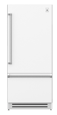 Hestan KRBL36WH 36" Bottom Mount, Bottom Compressor Refrigerator - Left Hinge - White / Froth