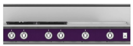 Hestan KRT484GDNGPP 48" 4-Burner Rangetop With 24" Griddle - Natural Gas - Purple / Lush