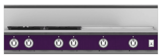 Hestan KRT484GDNGPP 48" 4-Burner Rangetop With 24" Griddle - Natural Gas - Purple / Lush