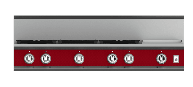 Hestan KRT485GDLPRD 48" 5-Burner Rangetop With 12" Griddle - Liquid Propane - Red / Matador