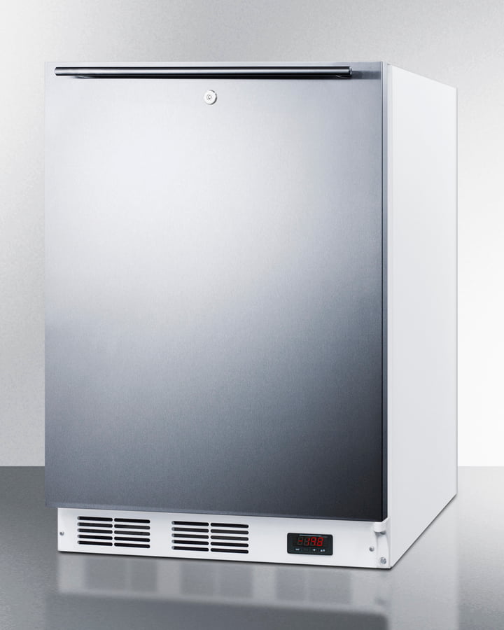Summit VT65MLBISSHHADA Ada Compliant Built-In Medical All-Freezer Capable Of -25 C Operation, With Lock, Stainless Steel Door, Horizontal Handle, And White Cabinet