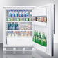Summit FF6WSSHV Freestanding Counter Height All-Refrigerator For General Purpose Use, Auto Defrost W/Stainless Steel Wrapped Door, Thin Handle, And White Cabinet