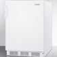 Summit CT66WBIADA Built-In Undercounter Ada Compliant Refrigerator-Freezer For General Purpose Use, With Dual Evaporator Cooling, Cycle Defrost, And White Exterior