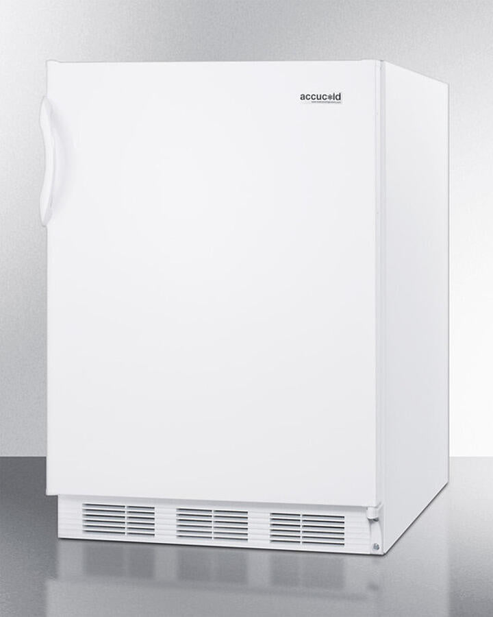 Summit CT66WBIADA Built-In Undercounter Ada Compliant Refrigerator-Freezer For General Purpose Use, With Dual Evaporator Cooling, Cycle Defrost, And White Exterior