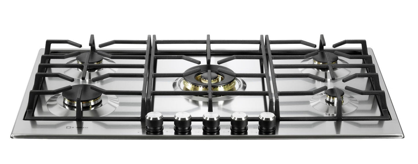 Verona VDGCT536FSS Verona 36" Designer Gas Cooktop-Brass Burners Ss