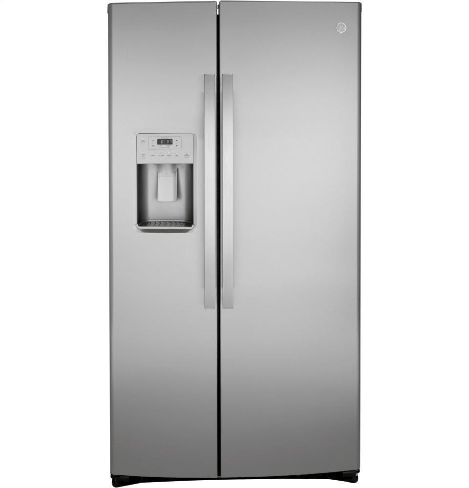 Ge Appliances GZS22IYNFS Ge® 21.8 Cu. Ft. Counter-Depth Fingerprint Resistant Side-By-Side Refrigerator