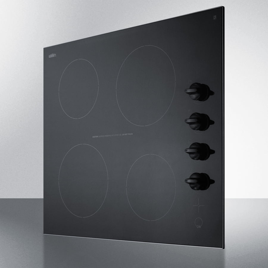 Summit CR4B242BL 24" Wide 230V 4-Burner Radiant Cooktop