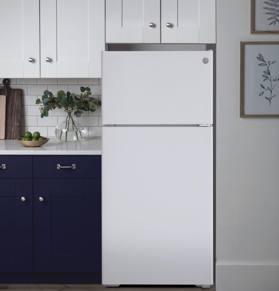 Ge Appliances GPE17CTNRWW Ge® Energy Star® 16.6 Cu. Ft. Recessed Handle Top-Freezer Refrigerator