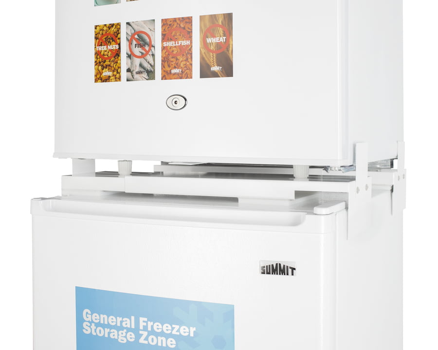 Summit AZRF7W Stacked Combination Of The Ffar23L Automatic Defrost All-Refrigerator With Lock And The Energy Star Certified Ff71Es Refrigerator-Freezer To Create An Allergy-Sensitive Zone And General Purpose Food And Beverage Storage