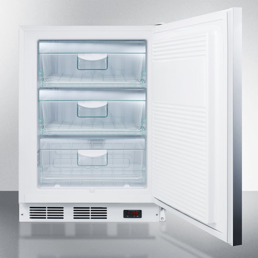 Summit VT65MSSHHADA Ada Compliant Freestanding Medical All-Freezer Capable Of -25 C Operation, With Wrapped Stainless Steel Door And Horizontal Handle