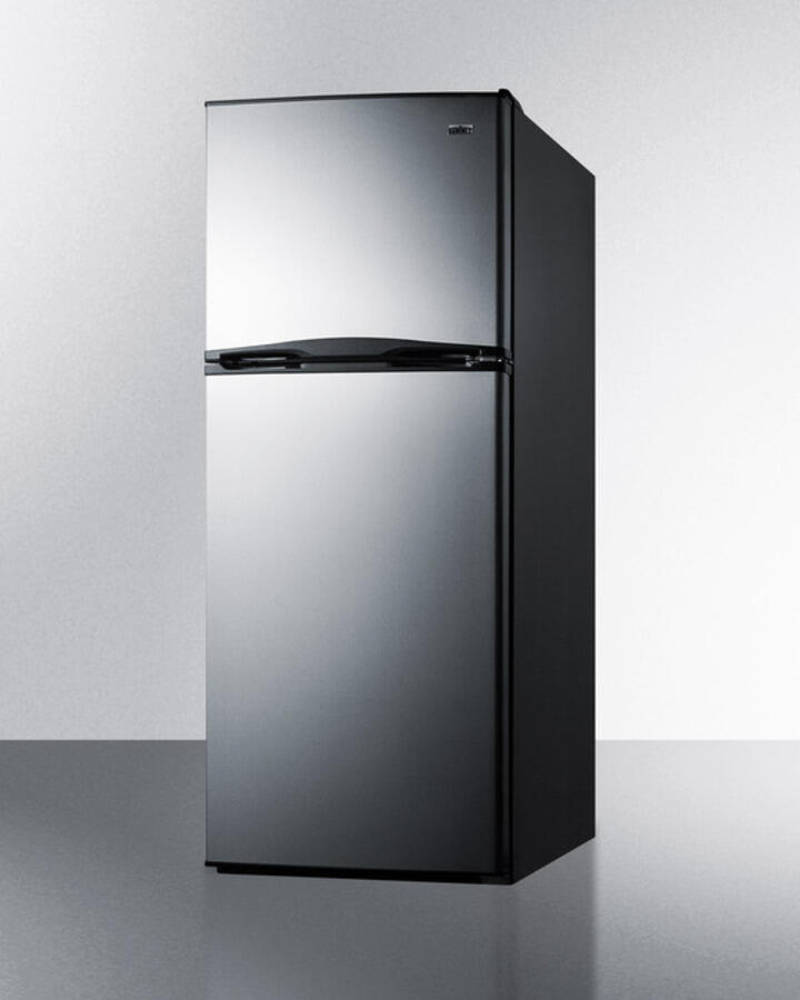 Summit FF1387SS Energy Star Qualified 24" Wide 11.5 Cu.Ft. Frost-Free Refrigerator-Freezer With Black Cabinet And Stainless Steel Doors
