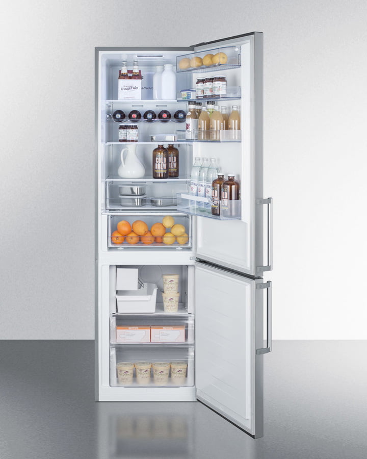 Summit FFBF192SSIM 24" Wide Bottom Freezer Refrigerator With Icemaker