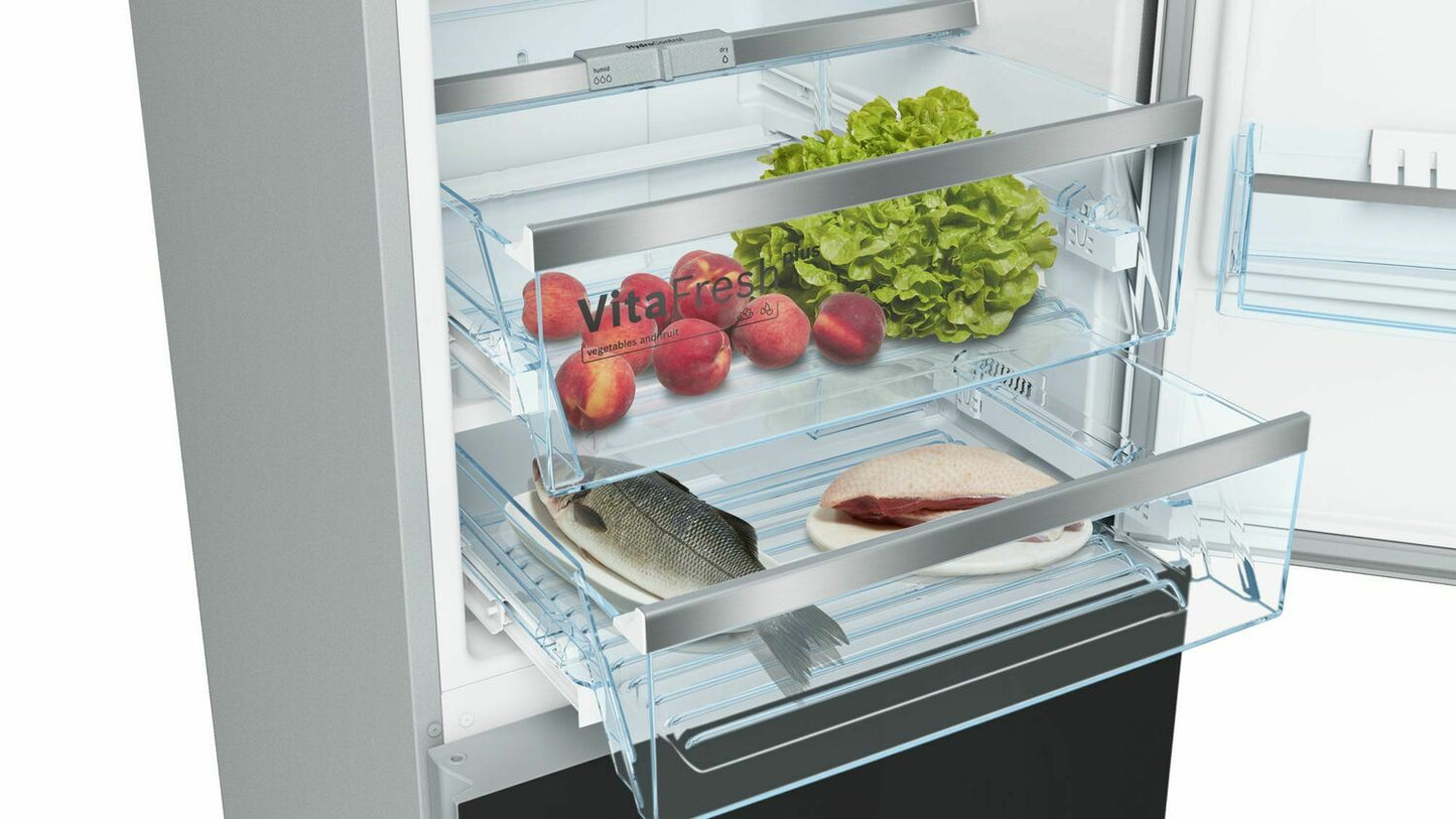 Bosch B10CB80NVB 800 Series, Free-Standing Fridge-Freezer-Black Glass Door