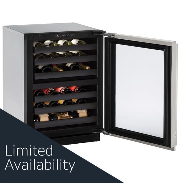 U-Line U3024ZWCS15B 3024Zwc 24" Dual-Zone Wine Refrigerator With Stainless Frame Finish And Left-Hand Hinge Door Swing (115 V/60 Hz Volts /60 Hz Hz)