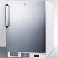 Summit VT65MLBISSTBADA Ada Compliant Built-In Medical All-Freezer Capable Of -25 C Operation, With Lock, Stainless Steel Door, Towel Bar Handle, And White Cabinet