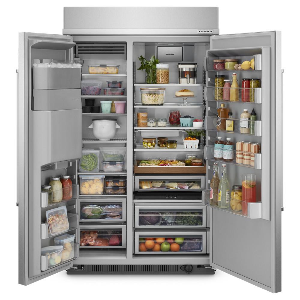 Kitchenaid KBSD708MSS 29.4 Cu. Ft. 48" Built-In Side-By-Side Refrigerator With Ice And Water Dispenser