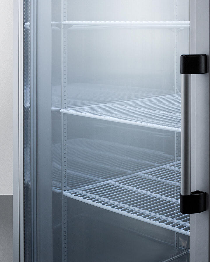 Summit SCR23SSGLH 23 Cu.Ft. Commercial Reach-In Refrigerator In Complete Stainless Steel With Glass Door And Left Hand Door Swing