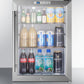 Summit SCR312L Commercially Approved Countertop Glass Door Refrigerator Designed For The Display And Refrigeration Of Beverages Or Sealed Food, With Black Cabinet, Front Lock, And Digital Thermostat; Replaces Scr310L