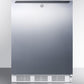Summit CT66LSSHHADA Freestanding Ada Compliant Refrigerator-Freezer For General Purpose Use, W/Dual Evaporator Cooling, Lock, Ss Door, Horizontal Handle, White Cabinet