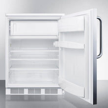 Summit CT66LSSTB Freestanding Refrigerator-Freezer For General Purpose Use, With Lock, Dual Evaporator Cooling, Cycle Defrost, Ss Door, Towel Bar Handle And White Cabinet