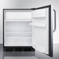 Summit AL652BKBISSTB Built-In Undercounter Ada Compliant Refrigerator-Freezer For General Purpose Use, W/Dual Evaporator Cooling, Cycle Defrost, Ss Door, Tb Handle, Black Cabinet