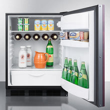 Summit FF63BKBIIFADA Ada Compliant Built-In Undercounter All-Refrigerator For Residential Use, Auto Defrost With Integrated Door Frame For Custom Panel Overlays And Black Cabinet