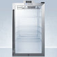 Summit SCR486LNZ Commercially Approved Nutrition Center Series Glass Door All-Refrigerator For Freestanding Use, With Front Lock And Digital Temperature Display